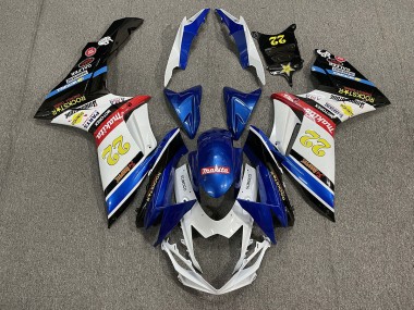 22 Rockstar Blanc & Bleu 11-24 Suzuki GSXR 600-750 Carénage
