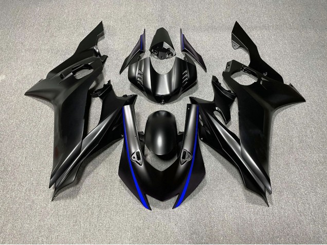Accents De Noir Mat & De Bleu 17-21 Yamaha R6 Carénage Accents De Noir Mat & De Bleu 17-21 Yamaha R6 Carénage