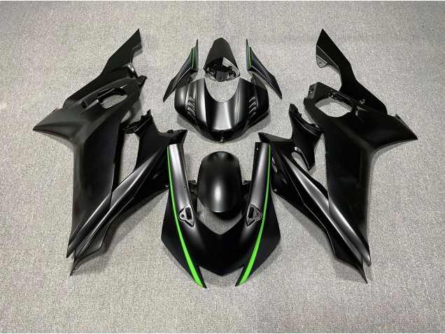 Accents De Noir Mat & De Vert 17-21 Yamaha R6 Carénage Accents De Noir Mat & De Vert 17-21 Yamaha R6 Carénage