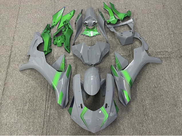 Accents Gris & Verts Nardo 15-19 Yamaha R1 Carénage Accents Gris & Verts Nardo 15-19 Yamaha R1 Carénage