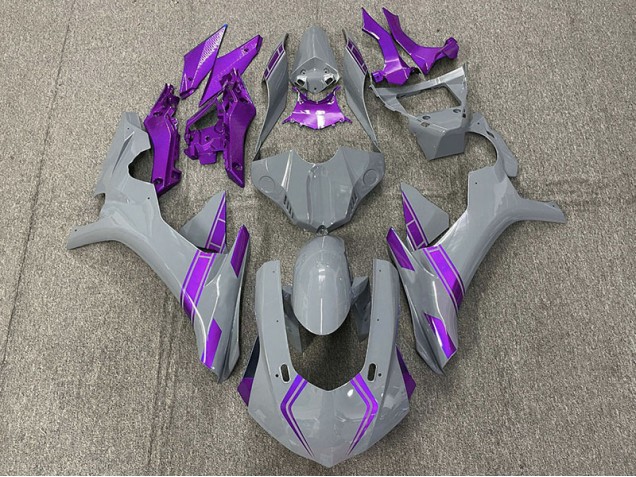 Accents Gris & Violet Nardo 15-19 Yamaha R1 Carénage Accents Gris & Violet Nardo 15-19 Yamaha R1 Carénage