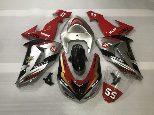 Argent Brillant & Rouge 06-07 Kawasaki ZX10R Carénage