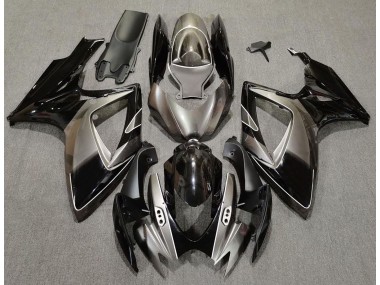 Argent Foncé & Noir 06-07 Suzuki GSXR 600-750 Carénage