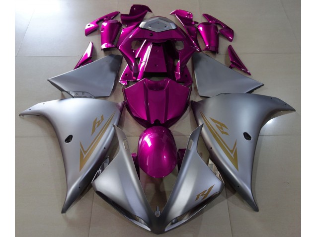 Argent Mat & Rose 09-11 Yamaha R1 Carénage Argent Mat & Rose 09-11 Yamaha R1 Carénage
