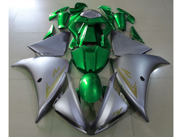 Argent Mat & Vert 09-11 Yamaha R1 Carénage Argent Mat & Vert 09-11 Yamaha R1 Carénage