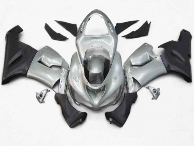 Argent Noir Mat 05-06 Kawasaki ZX6R Carénage Argent Noir Mat 05-06 Kawasaki ZX6R Carénage