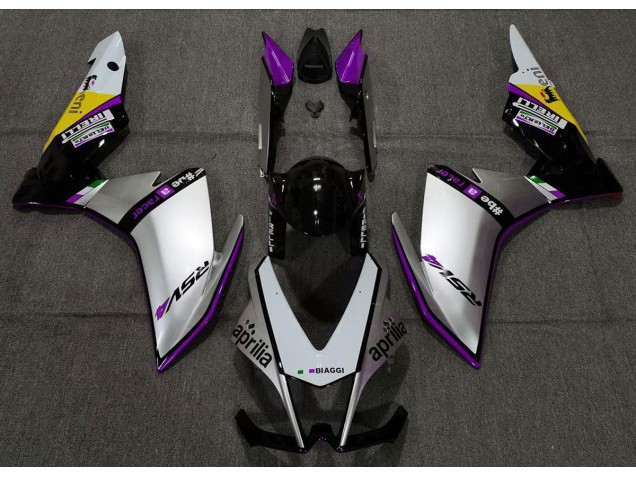 Argent Pirelli & Violet 10-15 Aprilia RSV4 1000 Carénage