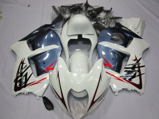 Blanc & Bleu Poussiéreux 97-07 Suzuki GSXR 1300 Carénage Blanc & Bleu Poussiéreux 97-07 Suzuki GSXR 1300 Carénage