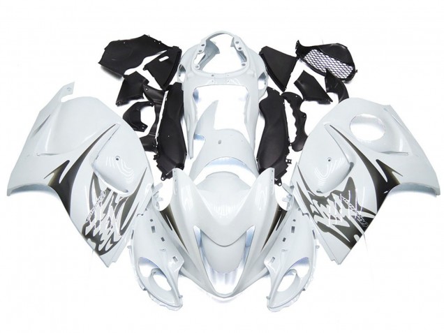 Blanc Brillant Avec Logos De Style Argenté 08-20 Suzuki GSXR 1300 Carénage Blanc Brillant Avec Logos De Style Argenté 08-20 Suzuki GSXR 1300 Carénage