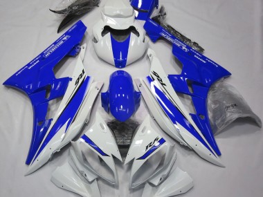 Blanc Brillant & Bleu 06-07 Yamaha R6 Carénage