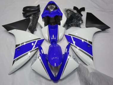Blanc Brillant & Bleu 09-11 Yamaha R1 Carénage