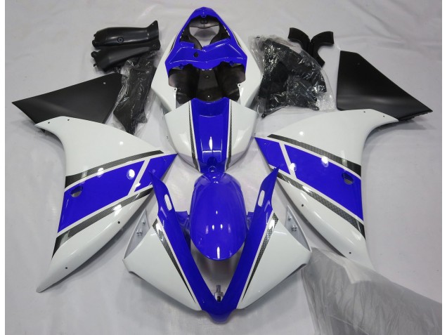Blanc Brillant & Bleu 09-11 Yamaha R1 Carénage Blanc Brillant & Bleu 09-11 Yamaha R1 Carénage