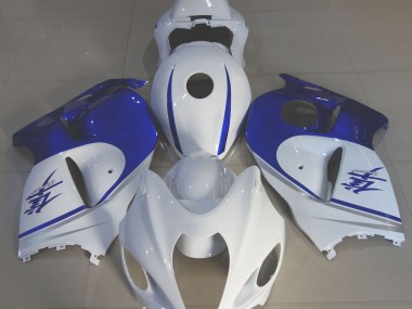 Blanc Brillant & Bleu Profond 97-07 Suzuki GSXR 1300 Carénage