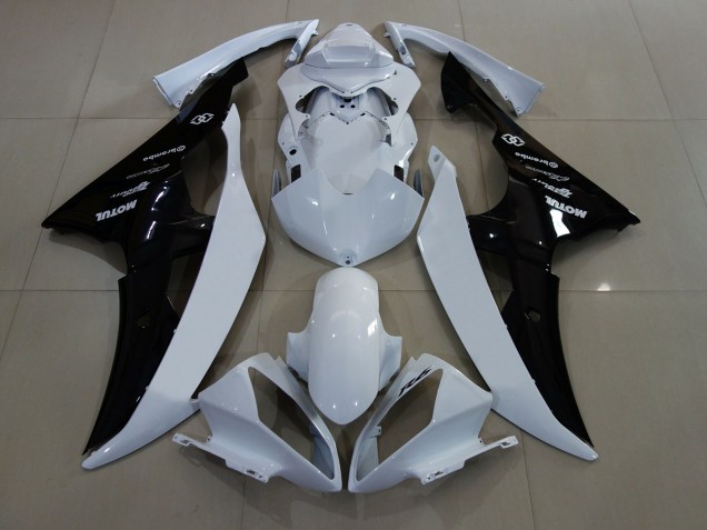 Blanc Brillant / Noir 08-16 Yamaha R6 Carénage