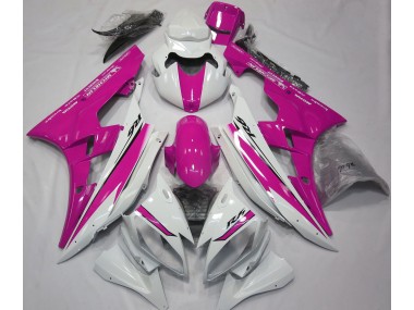 Blanc Brillant & Rose 06-07 Yamaha R6 Carénage