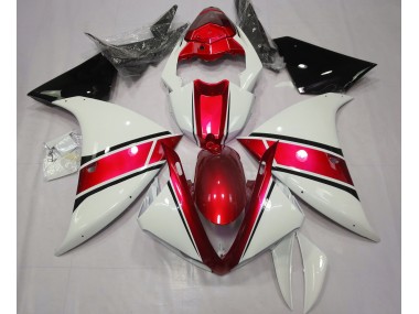 Blanc Brillant & Rouge Métallisé 09-11 Yamaha R1 Carénage