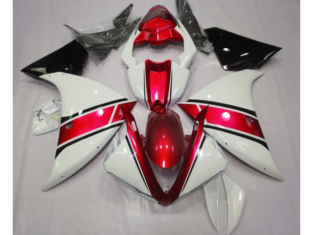 Blanc Brillant & Rouge Métallisé 09-11 Yamaha R1 Carénage Blanc Brillant & Rouge Métallisé 09-11 Yamaha R1 Carénage