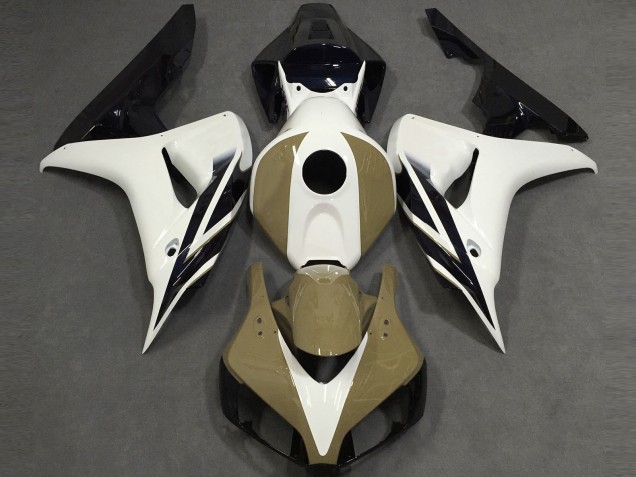 Blanc Brillant Tan Noir 06-07 Honda CBR1000RR Carénage