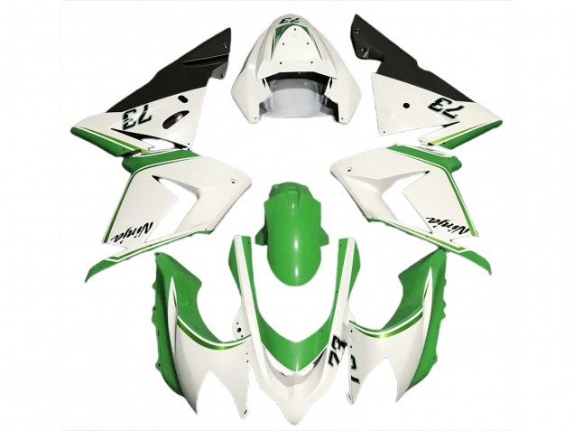 Blanc Brillant & Vert 04-05 Kawasaki ZX10R Carénage Blanc Brillant & Vert 04-05 Kawasaki ZX10R Carénage
