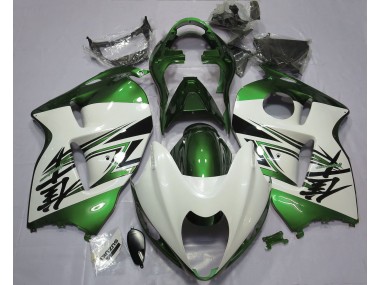 Blanc Brillant & Vert 97-07 Suzuki GSXR 1300 Carénage