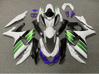 Blanc Brillant Vert Noir & Violet 09-16 Suzuki GSXR 1000 Carénage