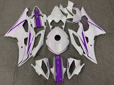 Blanc Brillant & Violet 08-16 Yamaha R6 Carénage