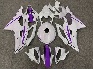 Blanc Brillant & Violet 08-16 Yamaha R6 Carénage