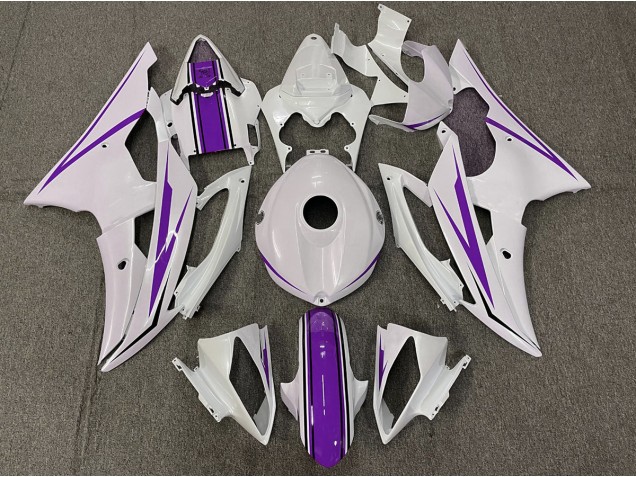 Blanc Brillant & Violet 08-16 Yamaha R6 Carénage Blanc Brillant & Violet 08-16 Yamaha R6 Carénage
