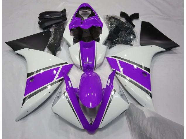 Blanc Brillant & Violet 09-11 Yamaha R1 Carénage Blanc Brillant & Violet 09-11 Yamaha R1 Carénage