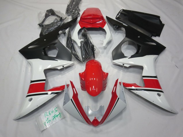 Blanc Rouge & Noir 05 Yamaha R6 Carénage