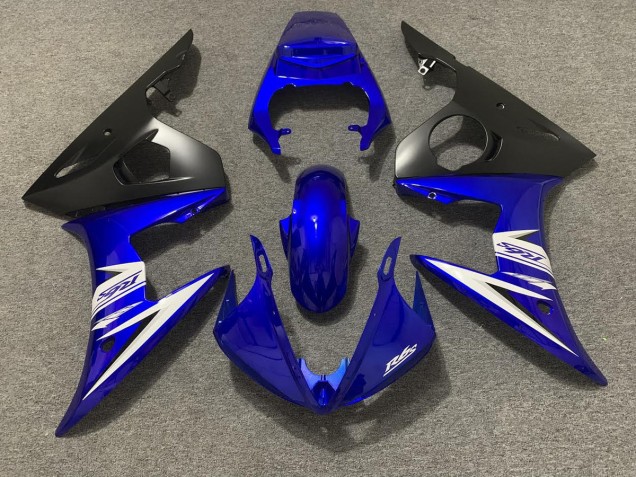 Bleu Blanc & Noir Mat 03-04 Yamaha R6 Carénage Bleu Blanc & Noir Mat 03-04 Yamaha R6 Carénage