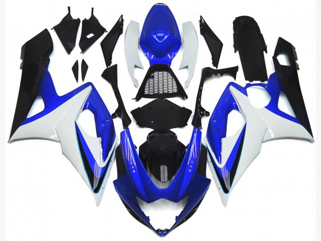 Bleu Brillant & Blanc 05-06 Suzuki GSXR 1000 Carénage Bleu Brillant & Blanc 05-06 Suzuki GSXR 1000 Carénage