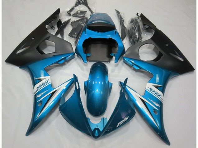 Bleu Clair & Blanc 03-04 Yamaha R6 Carénage Bleu Clair & Blanc 03-04 Yamaha R6 Carénage