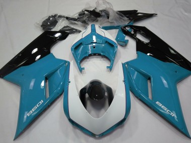 Bleu Clair Brillant & Blanc 07-14 Ducati 848 1098 1198 Carénage