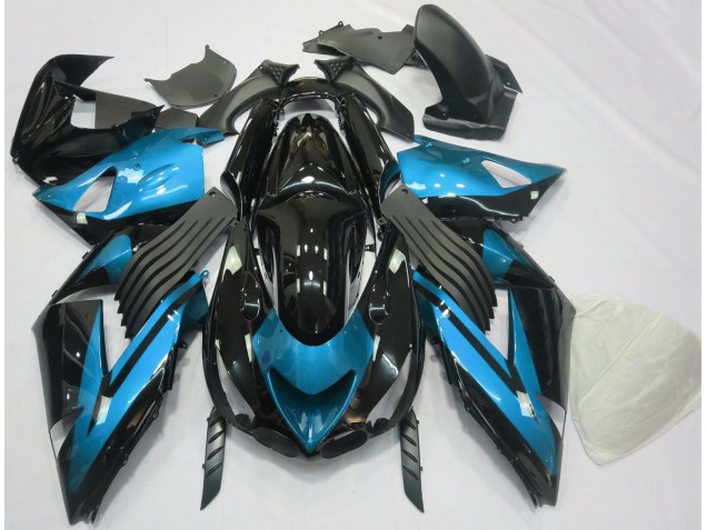 Bleu Clair & Noir Uni 06-11 Kawasaki ZX14R Carénage Bleu Clair & Noir Uni 06-11 Kawasaki ZX14R Carénage