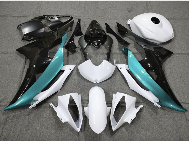 Bleu Clair Personnalisé Noir & Blanc 08-16 Yamaha R6 Carénage