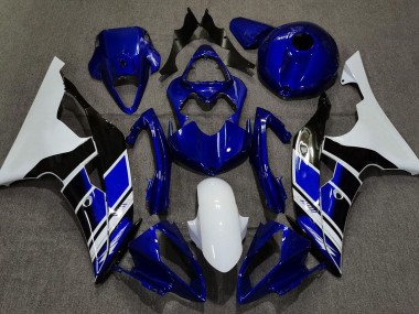 Bleu Foncé & Blanc Personnalisé 08-16 Yamaha R6 Carénage