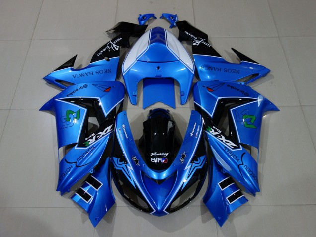 Bleu Liquide & Logos 06-07 Kawasaki ZX10R Carénage