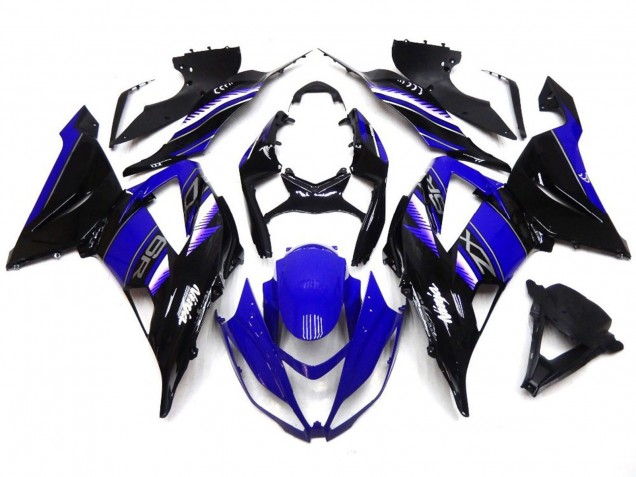 Bleu Profond & Noir Vibrants 13-18 Kawasaki ZX6R Carénage