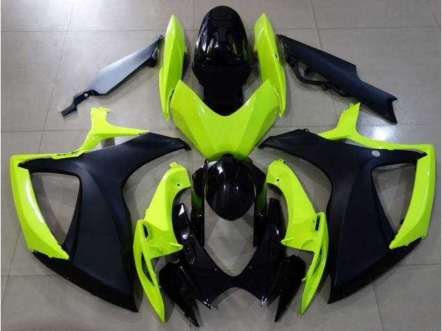 Jaune Brillant & Noir 06-07 Suzuki GSXR 600-750 Carénage Jaune Brillant & Noir 06-07 Suzuki GSXR 600-750 Carénage