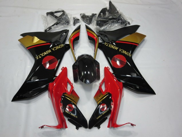 Konica Minolta Rouge Noir & Or 11-12 Honda CBR600F Carénage Konica Minolta Rouge Noir & Or 11-12 Honda CBR600F Carénage