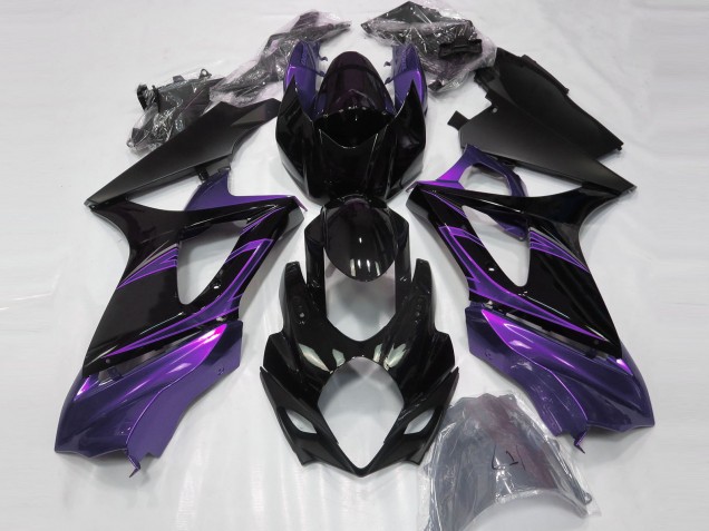 Mood Purple & Noir Brillant 07-08 Suzuki GSXR 1000 Carénage Mood Purple & Noir Brillant 07-08 Suzuki GSXR 1000 Carénage