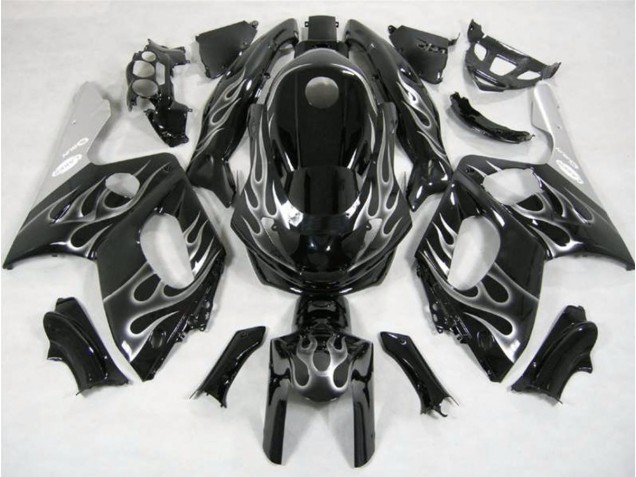 Noir & Argent Flamme 98-07 Yamaha YZF600 Carénage