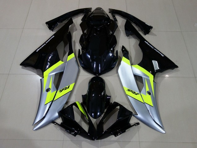 Noir Brillant & Argent 08-16 Yamaha R6 Carénage