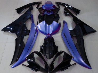 Noir Brillant & Bleu Clair 08-16 Yamaha R6 Carénage