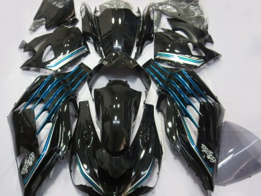 Noir Brillant & Bleu Clair 12-21 Kawasaki ZX14R Carénage