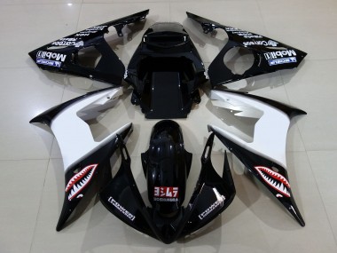 Noir Brillant & Logos 06-07 Yamaha R6 Carénage