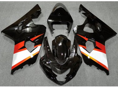 Noir Brillant & Orange 04-05 Suzuki GSXR 600-750 Carénage