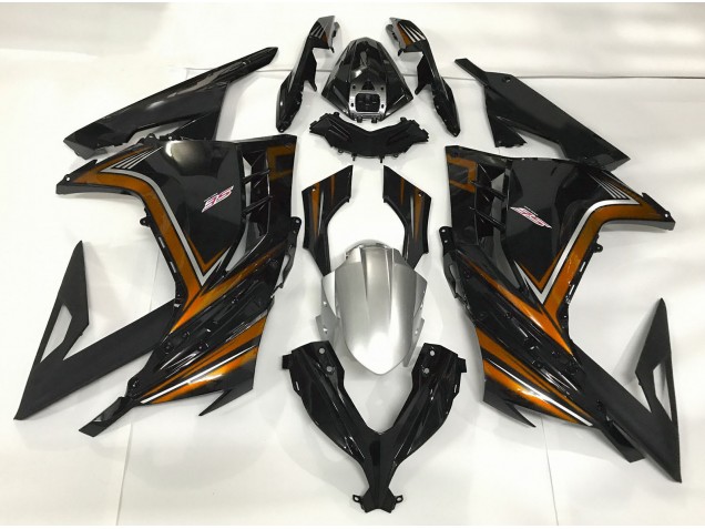 Noir Brillant & Orange 13-18 Kawasaki Ninja 300 Carénage Noir Brillant & Orange 13-18 Kawasaki Ninja 300 Carénage