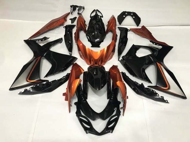 Noir Brillant & Orange Brillant 09-16 Suzuki GSXR 1000 Carénage Noir Brillant & Orange Brillant 09-16 Suzuki GSXR 1000 Carénage